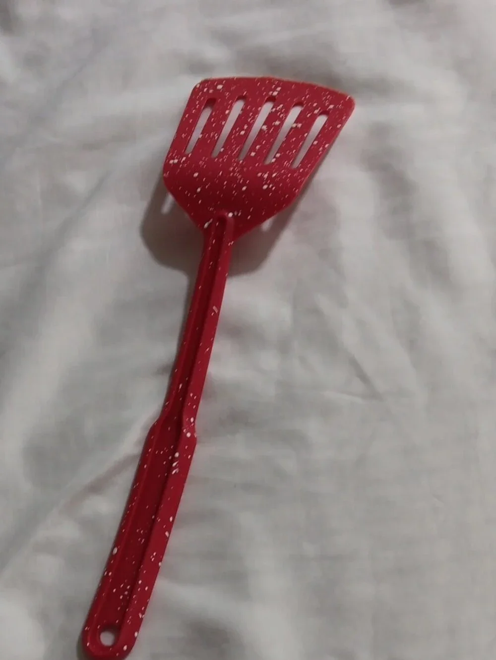 Red Speckled Plastic Slotted Turner - Home Accents